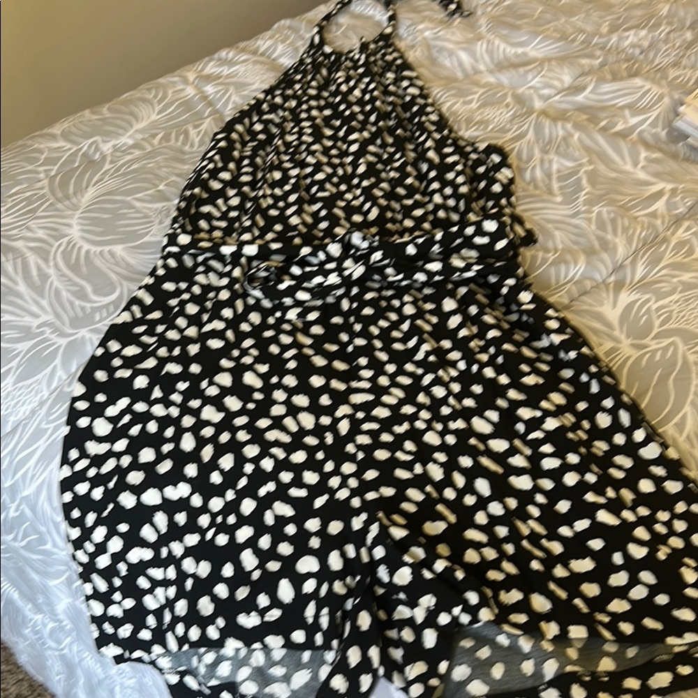 SHEIN Black and White Skort with Flowy Design